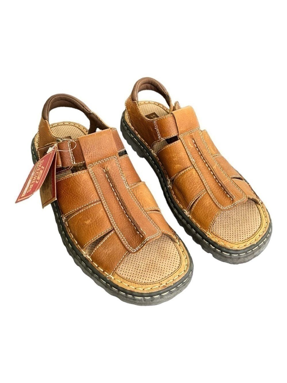 Skechers NEW Copper Leather Open Toe Slingback Fishermans Sandals Men’s 9